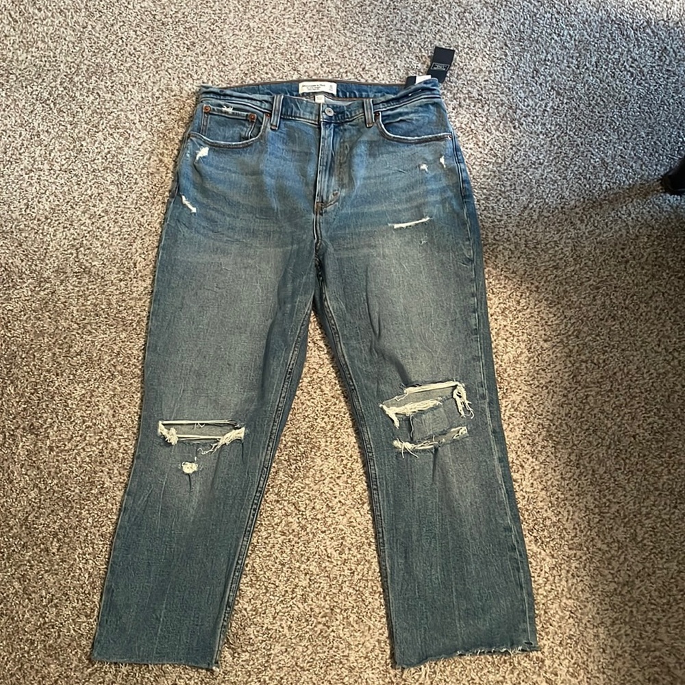 Abercrombie Ankle Straight Ultra High Rise Jeans
